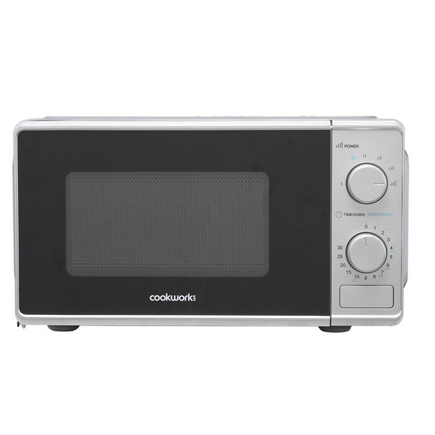 Cookworks manual microwave silver 700W 17L, imported from the UK