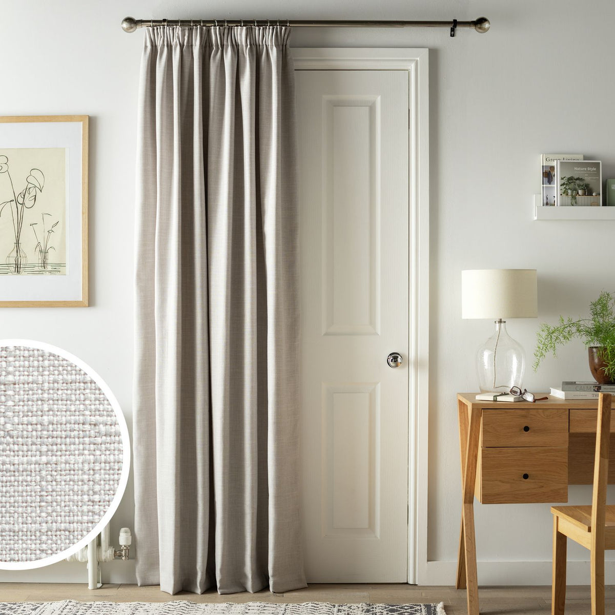 Argos Home Thermal Door Curtains - Grey - 167x213cm