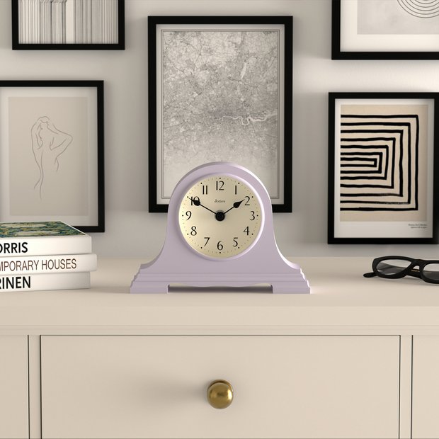 Jones Clocks Speakeasy mantel clock lavender (British brand)