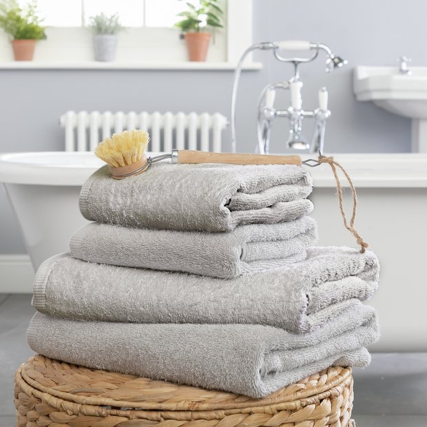 Home Essentials 4-piece towel set grey (British brand)