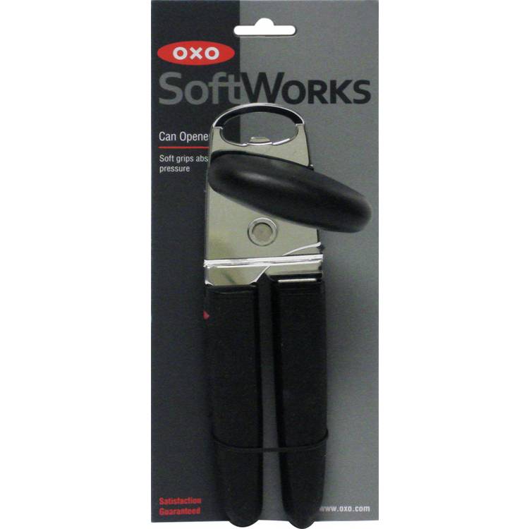 OXO SoftWorks stainless steel can opener, imported from the UK
