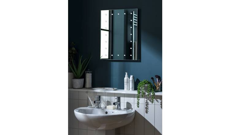 Argos Home Ashbourne LED bathroom mirror H50 W40 D3cm, imported from the UK