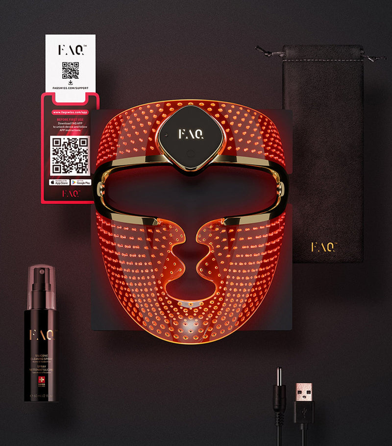 FAQ 202 wireless silicone LED face mask with NIR technology - British product