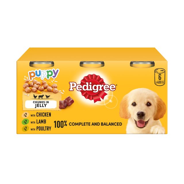 Pedigree Puppy Wet Dog Food Tins Mixed in Jelly    6 x 400g GOODS M&S   