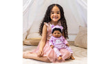 Tiny Treasures baby doll in purple mouse outfit 44cm, UK version