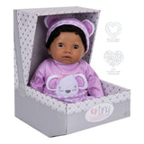 Tiny Treasures baby doll in purple mouse outfit 44cm, UK version