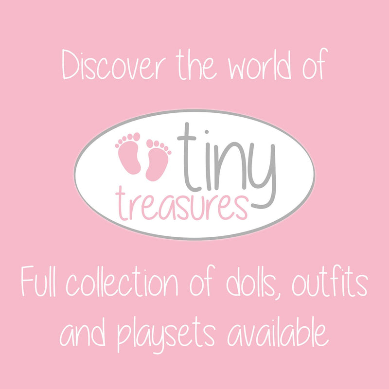 Tiny Treasures baby doll in purple mouse outfit 44cm, UK version