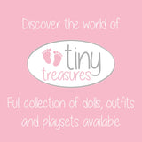 Tiny Treasures baby doll in purple mouse outfit 44cm, UK version