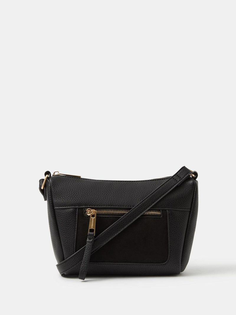 Accessorize black double zip crossbody bag (British brand)