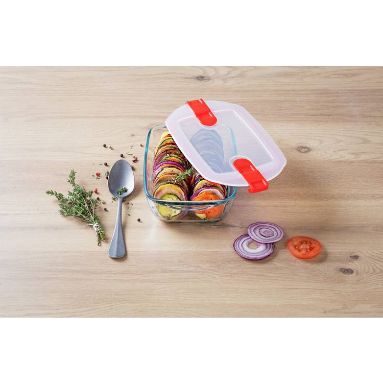 Pyrex 1L rectangular glass dish with lid (British brand)