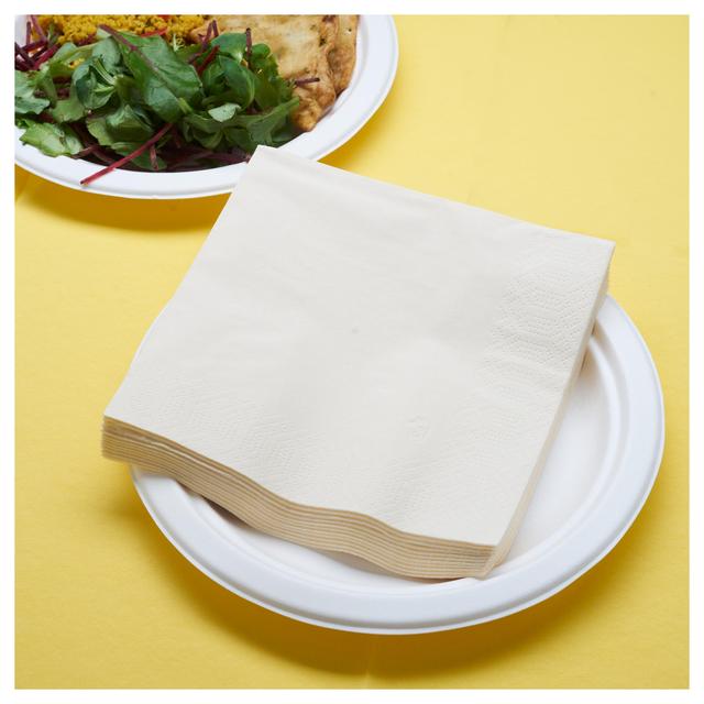 Cream Compostable Paper Napkins   125 per pack GOODS M&S   