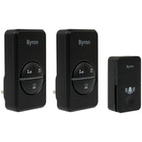 Byron plug-in doorbell twin pack black 100m range, UK version