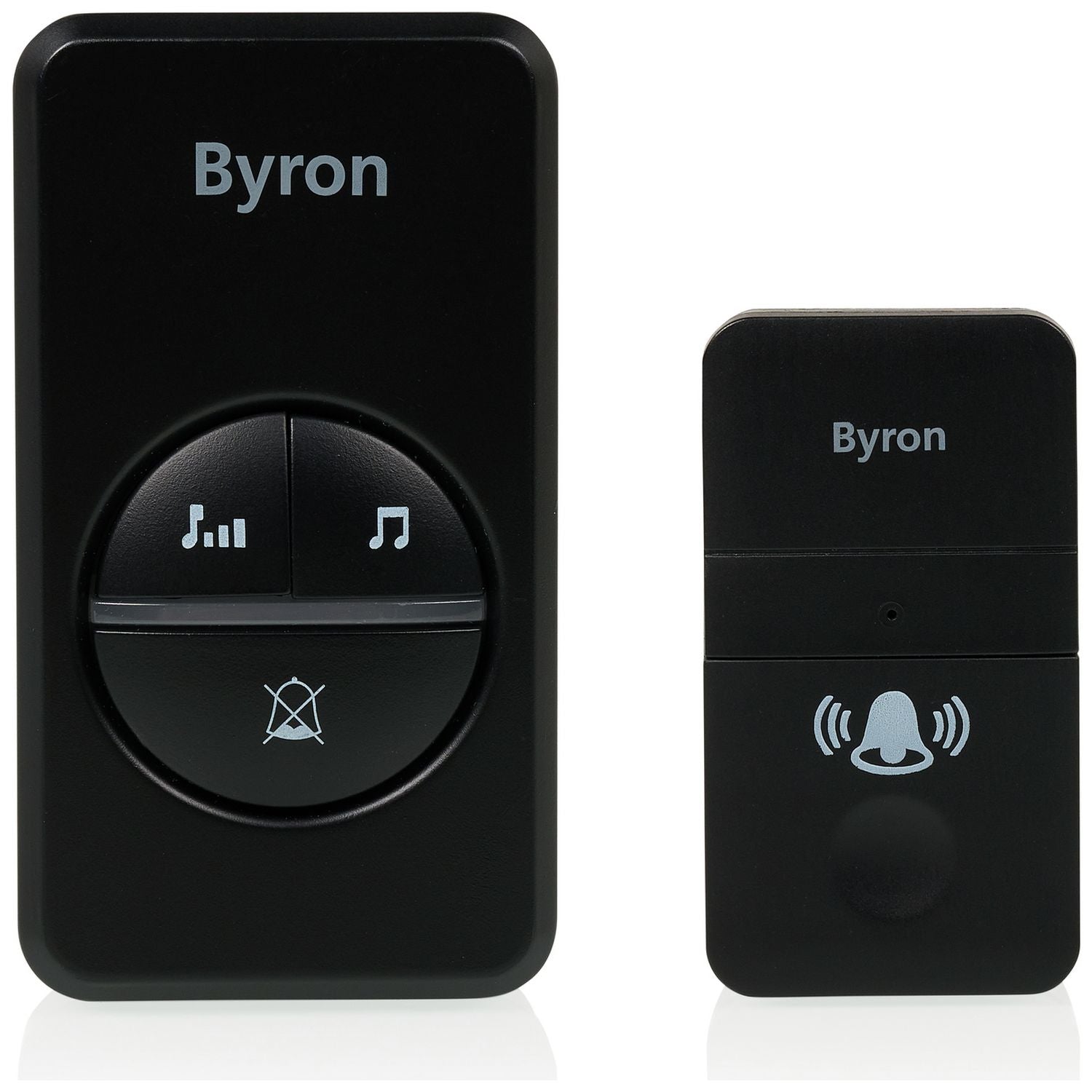 Byron plug-in doorbell twin pack black 100m range, UK version