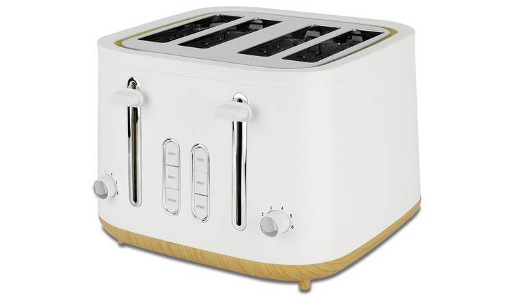 Cookworks T3225BE Scandi Style 4 Slice Toaster - White GOODS Argos