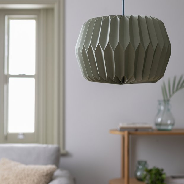 Habitat green paper easy fit lampshade 37cm, UK version