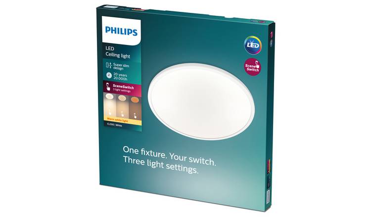 Philips Superslim flush ceiling light white 30cm, imported from the UK