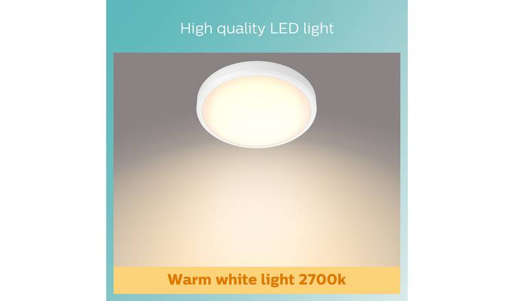 Philips white integrated LED bathroom ceiling light 31.3cm - British product