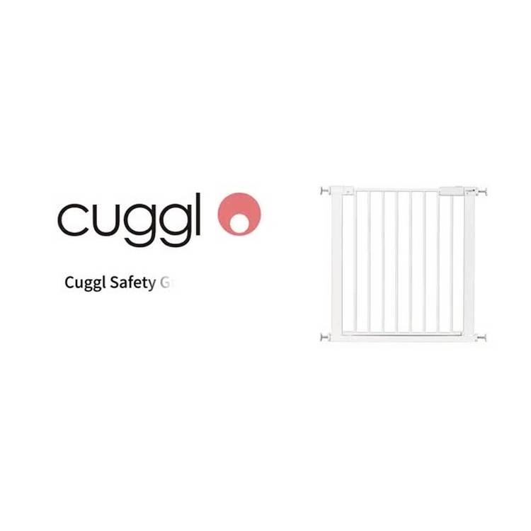 Cuggl grey safety gate with double-locking handle, imported from the UK