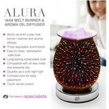 Rio Alura wax melt burner and aroma diffuser, imported from the UK