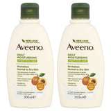 Aveeno moisturising body wash with apricot and honey scent, 2 x 300ml - British product