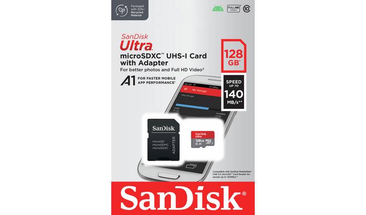 SanDisk Ultra microSD memory card 128GB - British product