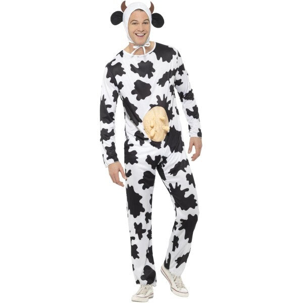Smiffys cow costume with jumpsuit udders and headpiece (British brand)
