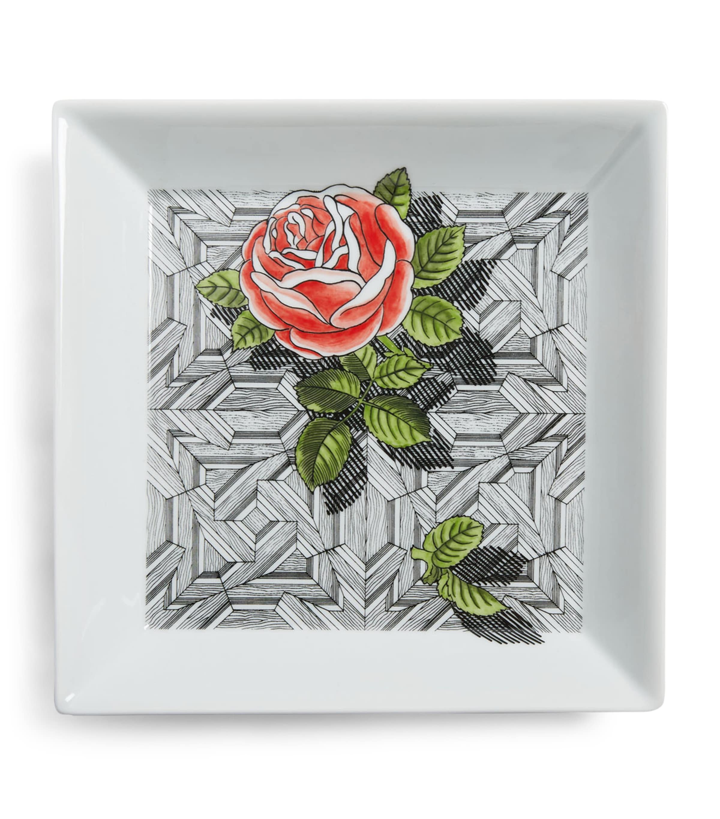 Fornasetti Musciarabia con rose square plate 20cm x 20cm - British product