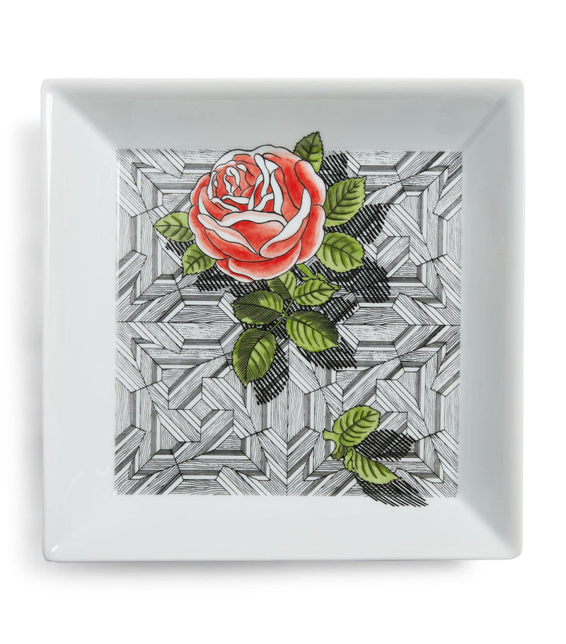 Fornasetti Musciarabia con rose square plate 20cm x 20cm - British product