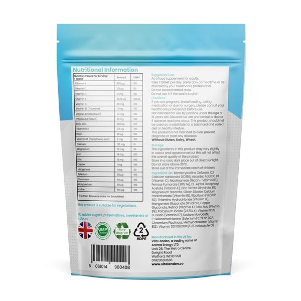 Vita London AZ multivitamin 120 tablets (British brand)