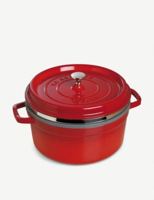 Staub round cast iron cocotte with steamer 26cm - British product
