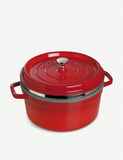 Staub round cast iron cocotte with steamer 26cm - British product