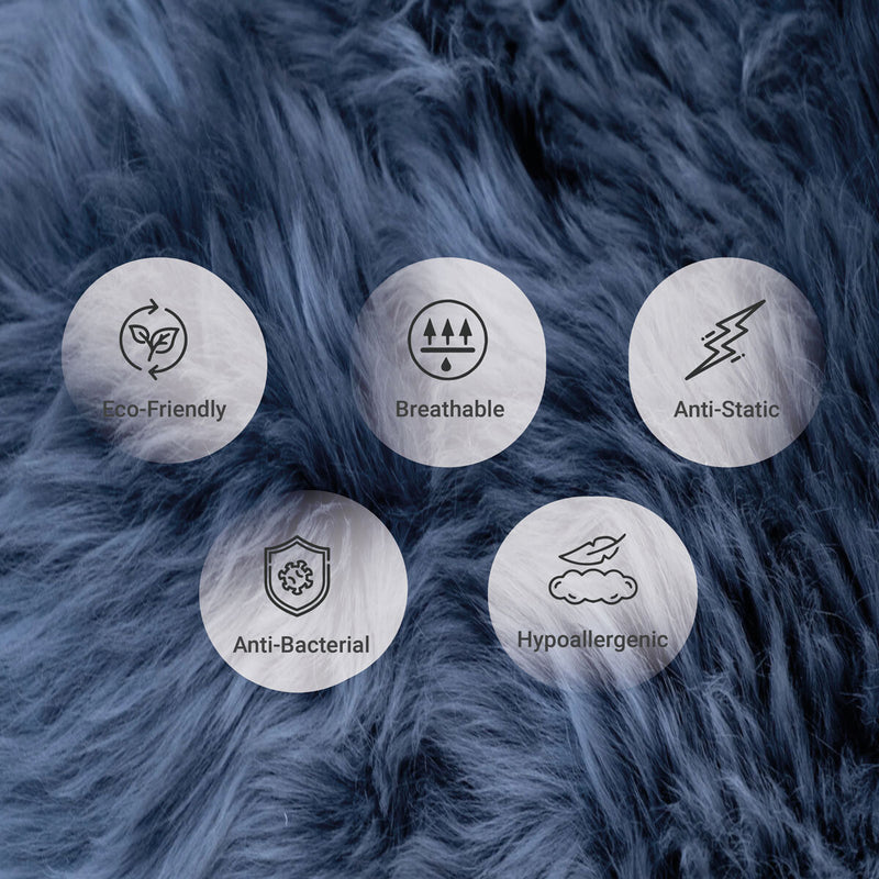 Naturally Sheepskins quad rug steel grey 180x110 cm, imported from the UK