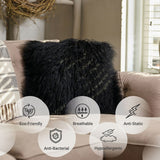 Naturally Sheepskins black cushion 50x50 cm (British brand)