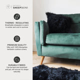Naturally Sheepskins black cushion 50x50 cm (British brand)
