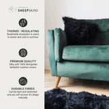 Naturally Sheepskins black cushion 50x50 cm (British brand)