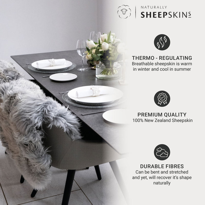 Naturally Sheepskins double rug silver grey 180x55 cm (British brand)