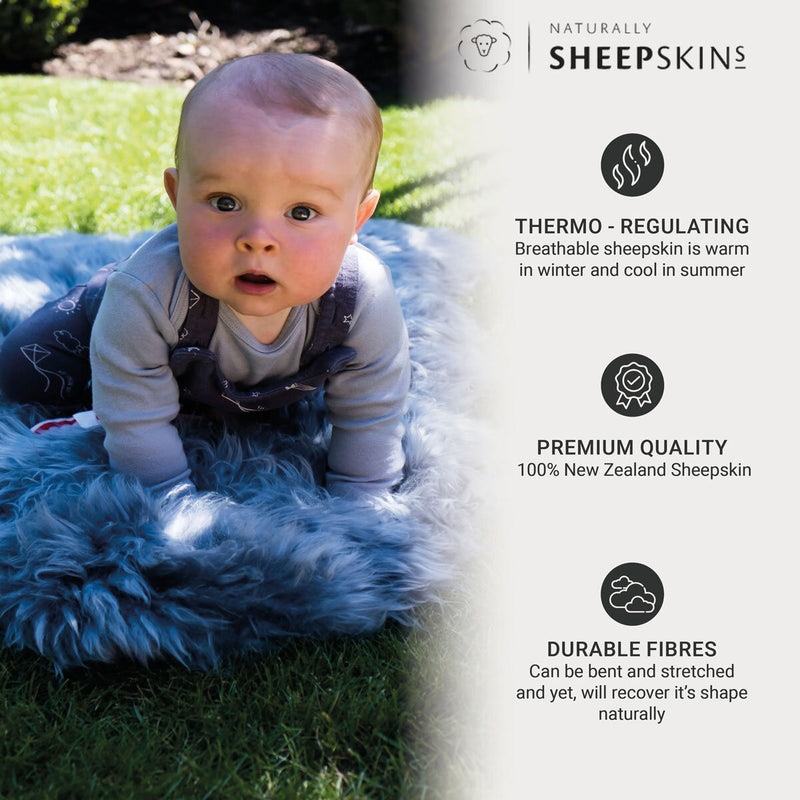 Naturally Sheepskins long wool double rug steel grey 180x55 cm, UK version