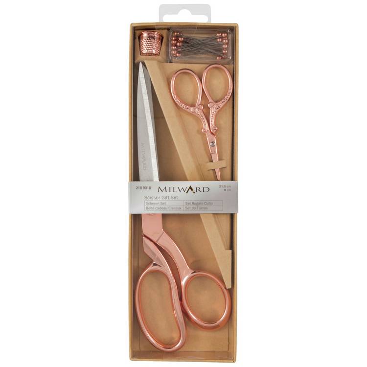 Milward Scissors Set dressmaking and embroidery scissors rose gold - British product