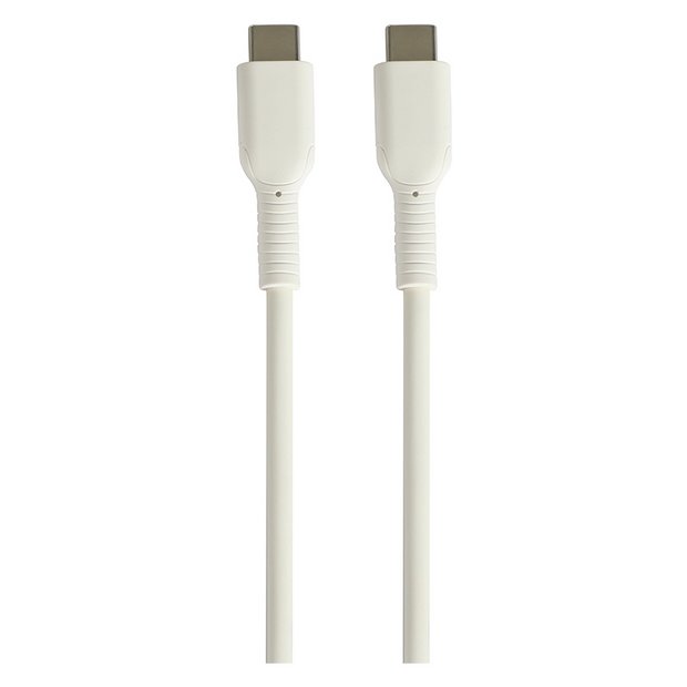 White USB-C 2m charging cable, imported from the UK