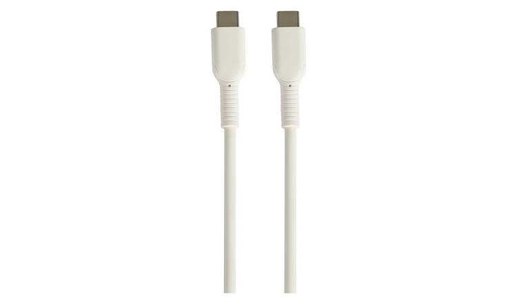 White USB-C 2m charging cable, imported from the UK