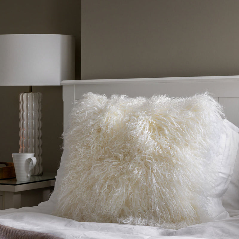 Naturally Sheepskins Mongolian lambskin cushion 50x50 cm, imported from the UK