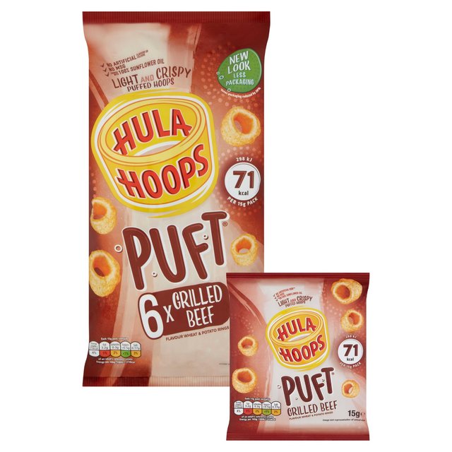 Hula Hoops Puft Beef Multipack Crisps   6 per pack GOODS M&S   