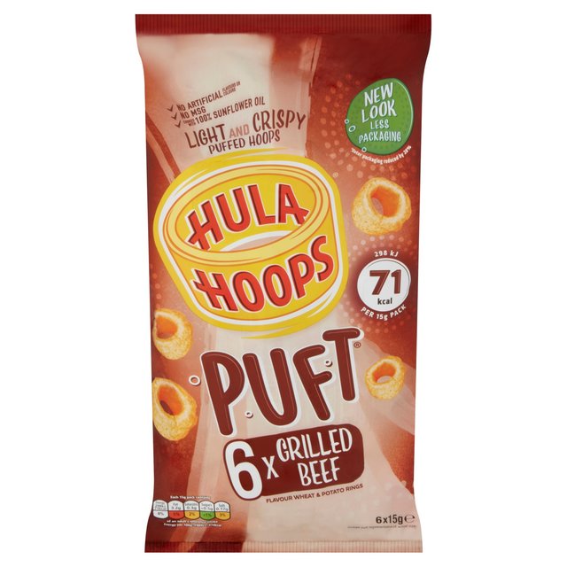 Hula Hoops Puft Beef Multipack Crisps   6 per pack GOODS M&S   