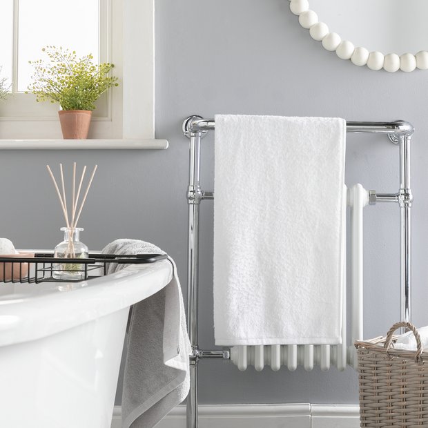 Home Essentials plain bath sheet super white 90x140cm, imported from the UK