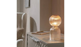 Habitat Globe ribbed glass table lamp champagne, UK version
