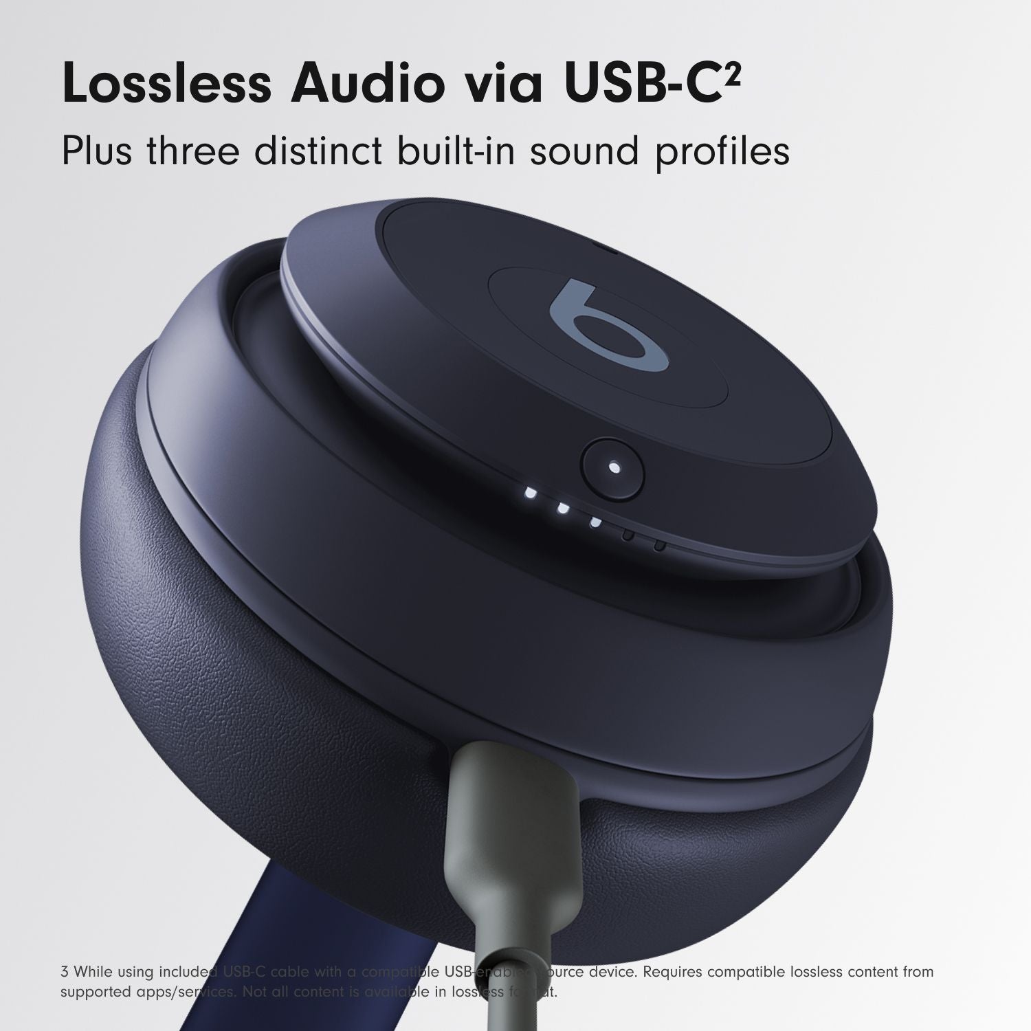 Beats Studio Pro Navy over-ear wireless headphones, imported from the UK