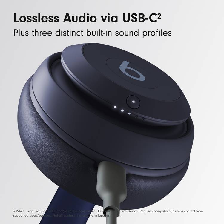 Beats Studio Pro Navy over-ear wireless headphones, imported from the UK