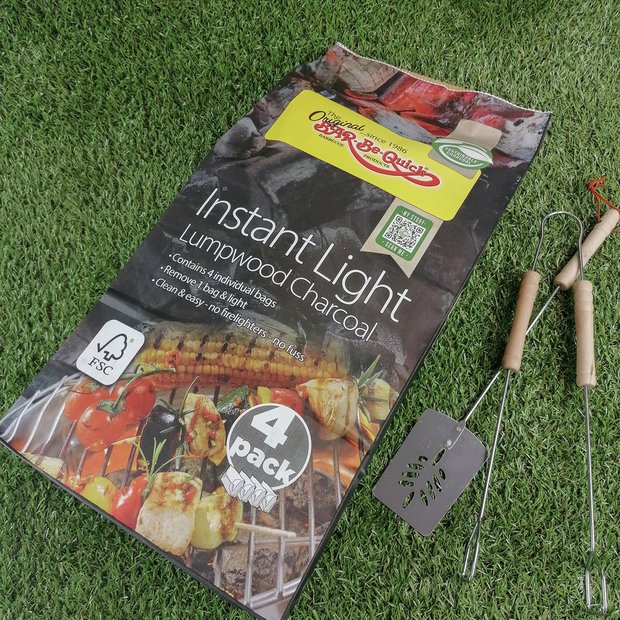 Bar-Be-Quick instant lighting charcoal pack of 4, 5kg, imported from the UK