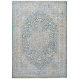 Elegant Heirloom Blue & Ivory Patterned Rug in 2 Sizes