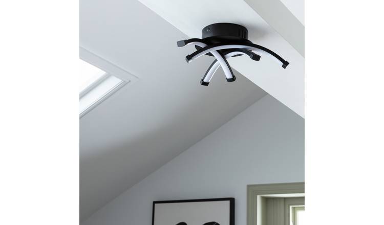 Argos Home black criss cross flush ceiling light 31cm, imported from the UK